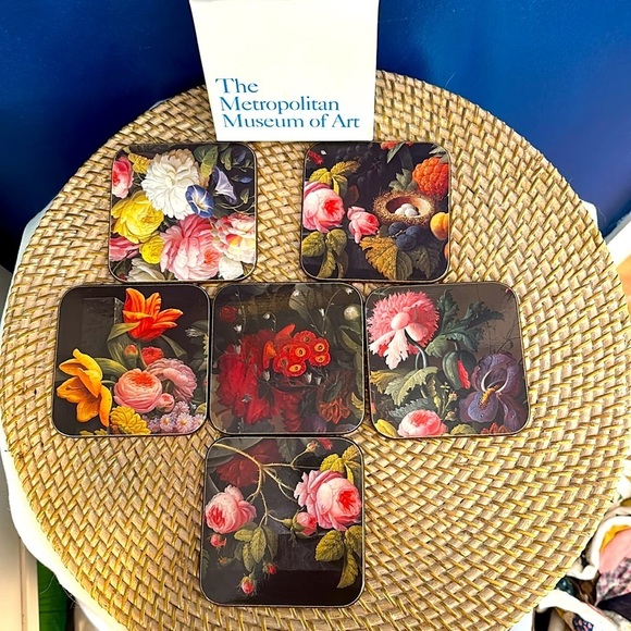 New In Box The Metropolitan Museum Of Art Jason Coaster Set Of 6 Peonies - Picture 5 of 5